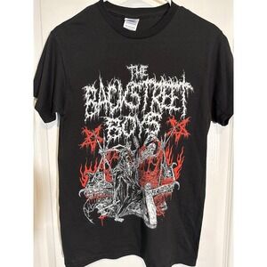 The Backstreet Boys Metal Devil Pentagrams Black Gothic Band T-Shirt Adult Small